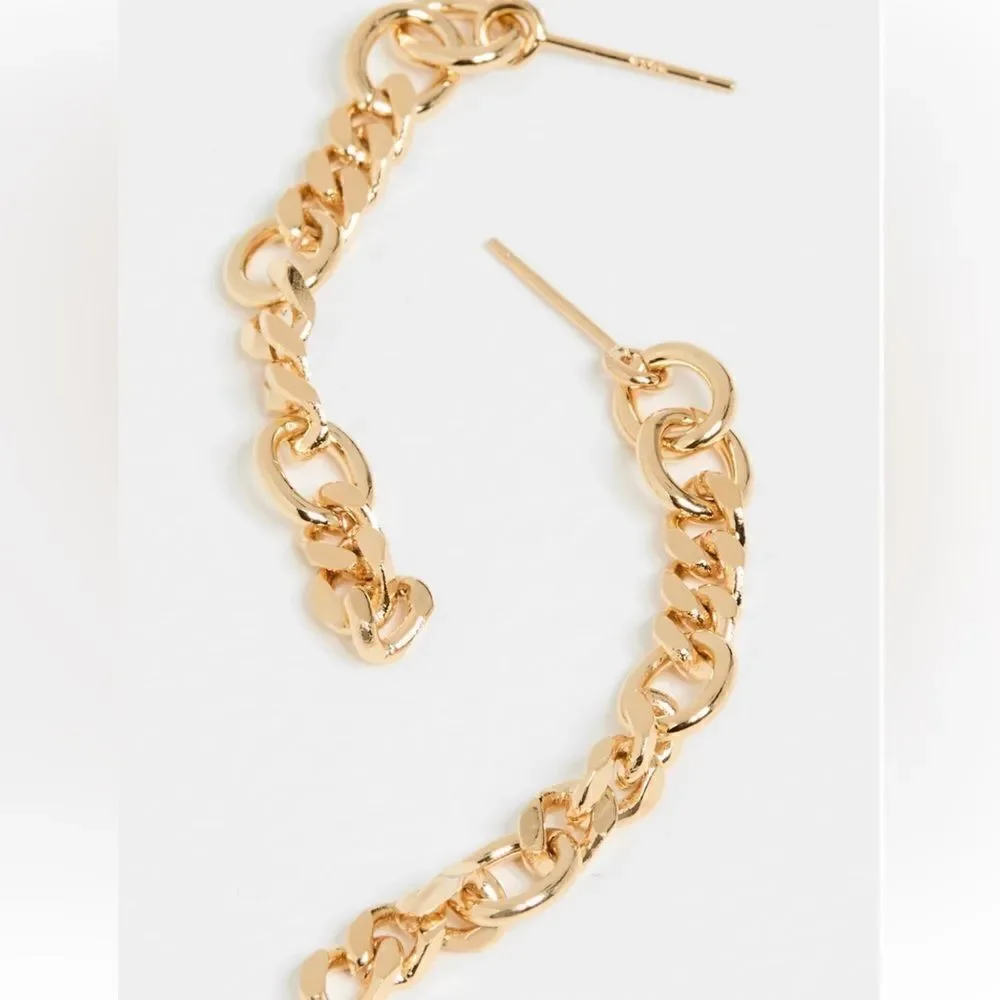 New Anthropologie x Cloverpost Jaden 14K Gold Chain Earrings